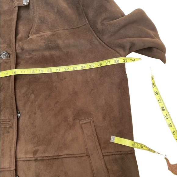White Stag brown faux suede button down long sleeve oversized jacket size 3XL - Picture 9 of 15